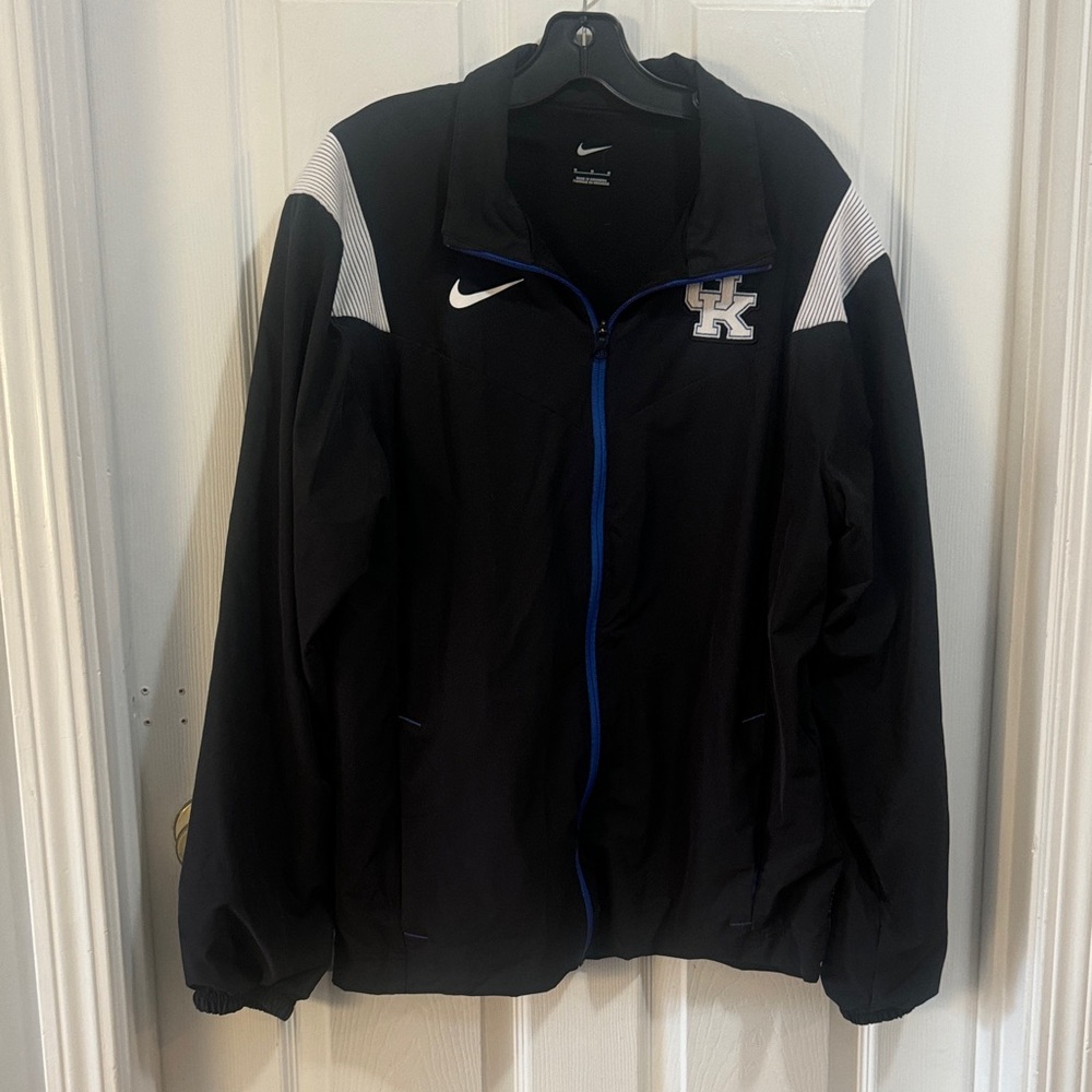 Nike Men's Black Kentucky Jacket with Blue Accents